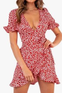 Wrap tie dress is one of our top picks as the best travel dresses available on Amazon right now.
