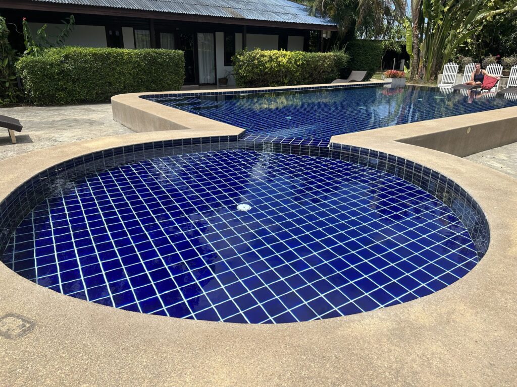 Pool view at Anahata Resort.